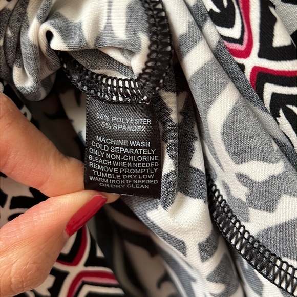 White House Black Market print 3/4 sleeve sheath dress stretch fall outfit - Picture 5 of 8